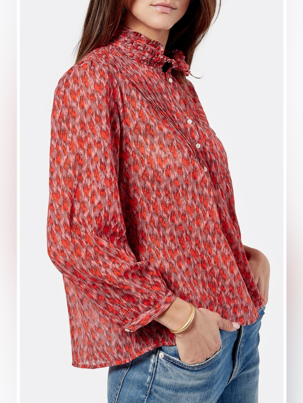 Joie Stinson Henley Cotton Blouse